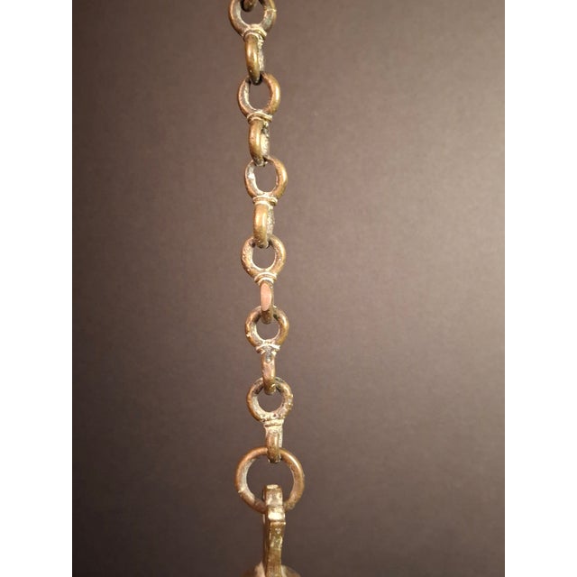 Antique 18th C / Possibly 17th Century Continental Brass 7 Wick Shabbat Oil Lamp Judenstern For Sale - Image 15 of 18