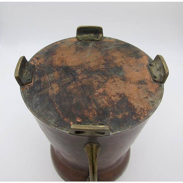 Art Nouveau Double Handle Wine Cooler or Champagne Chiller in Copper and Brass For Sale - Image 13 of 13