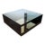 1980's Custom Modernist Minimal Grid Glass & Black Square Mirrored Display Coffee Table Inspired by Joseph d'Urso for Knoll For Sale