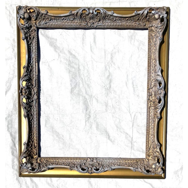 1910s C.1910 Antique Decor Painted Picture or Mirror Frame For Sale - Image 5 of 5