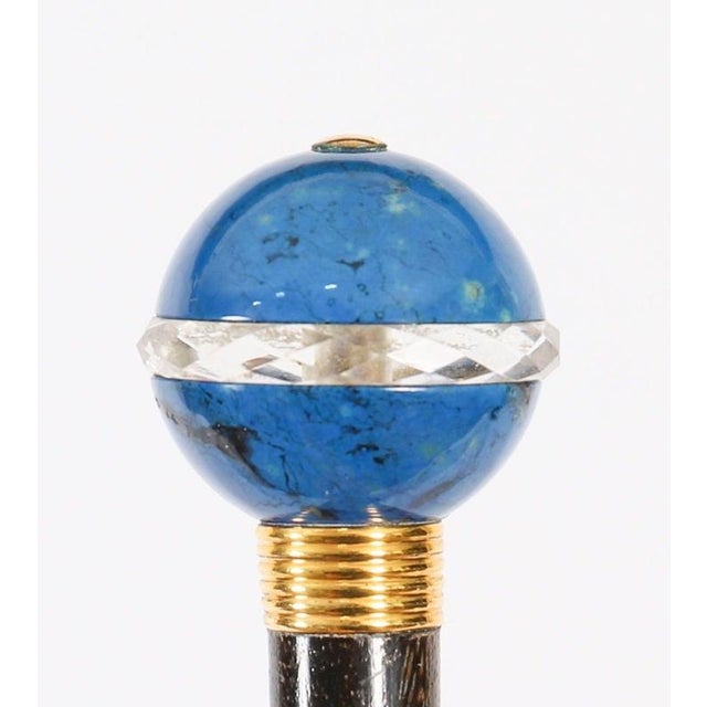 19th Century Antique Lapis Lazuli Walking Stick Cane by Briggs, 1890s For Sale - Image 5 of 10