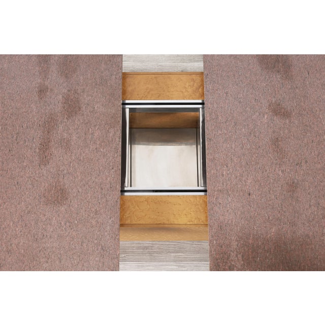 Vintage Italian Adjustable Maple and Granite Coffee Table by Giovanni Offredi for Saporiti For Sale - Image 10 of 13