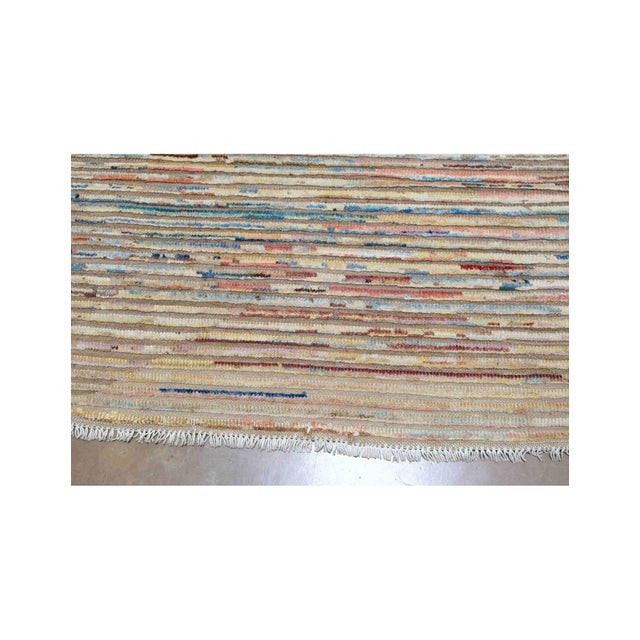 Modern Multicolor Hand Knotted Wool Rug For Sale In Los Angeles - Image 6 of 9