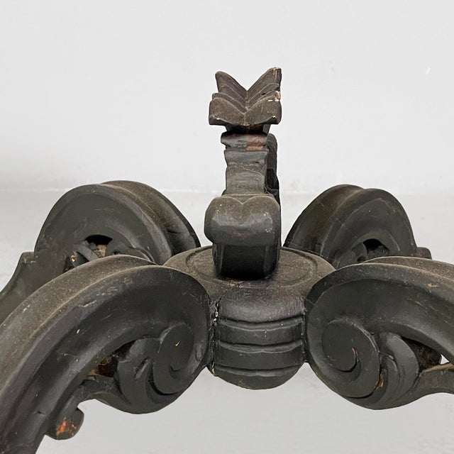 19th Century Italian Coffee Table in Black Wood and Marble For Sale - Image 17 of 18