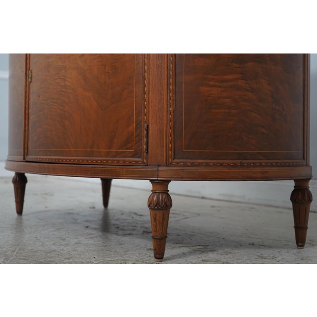 Vintage Marble Top Demilune Linen Cabinet For Sale - Image 13 of 17