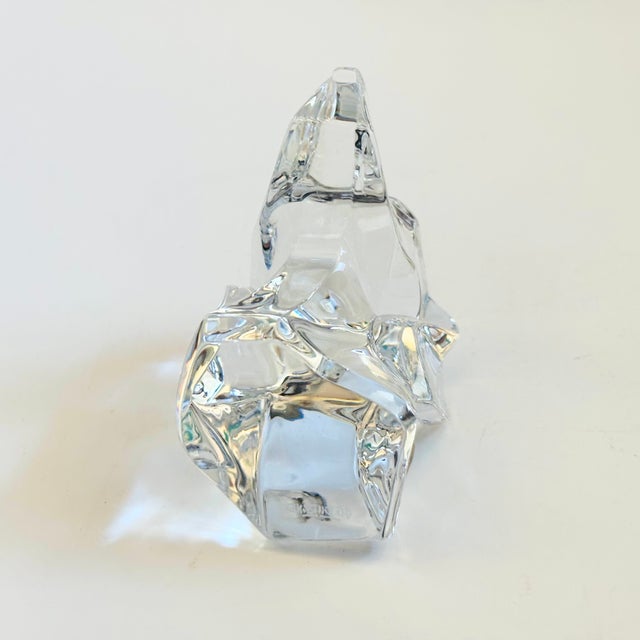 Transparent Crystal Dog Head Paperweight by Jg Durand, France For Sale - Image 8 of 9