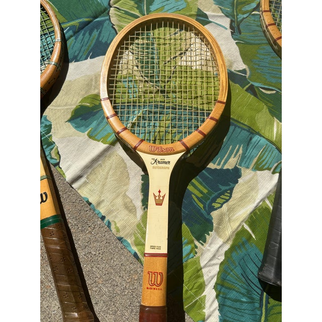 Vintage Collection of Wilson Tennis Rackets and Guard Add Photos For Sale In Atlanta - Image 6 of 12