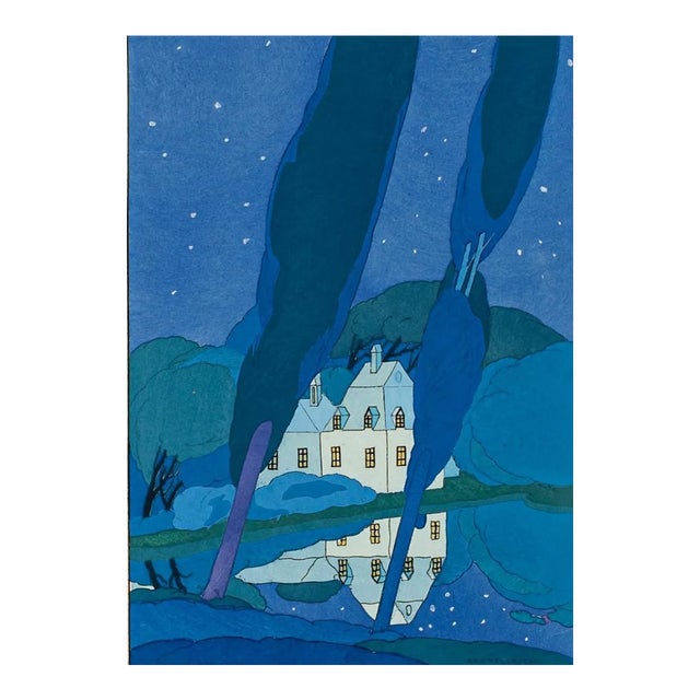 Landscape - Original Pouchoir by Leonardo Brunelleschi - 1920 1920 For Sale