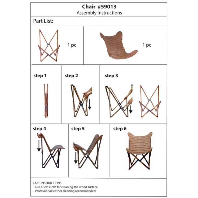Leather Sling Chair For Sale - Image 10 of 11