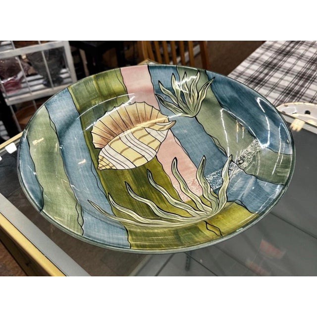 Laura gates 1997 Los Angeles Pottery large Ocean dish bowl Signed on bottom The Laura Gates 1997 Los Angeles Pottery large...