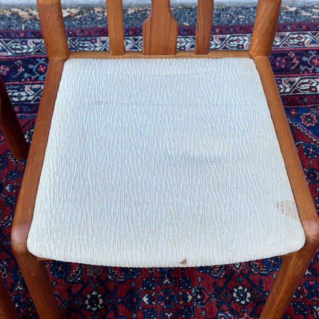Brown Vintage Uldum Mobelfabrik Solid Teak Danish Modern Dining Side Chairs - a Pair For Sale - Image 8 of 11