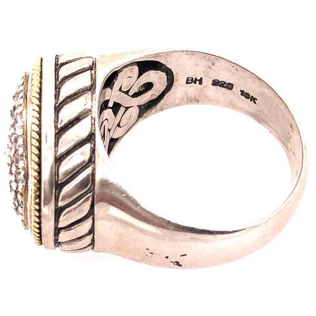 18Kt Two Tone Gold Effy Fashion Ring with Diamonds. Size 7.75 12.1 grams total weight.