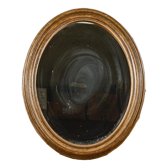 Antique Oval Golden Frame with Mirror, Italy, 1890s For Sale - Image 6 of 6