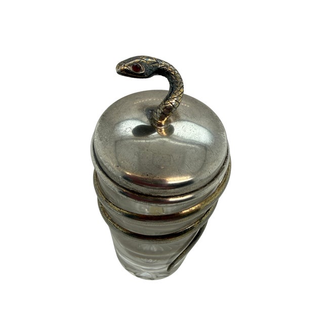 Rare Tiffany & Co. Sterling & Crystal Snake Perfume Bottle, 1891–1902 For Sale - Image 4 of 9