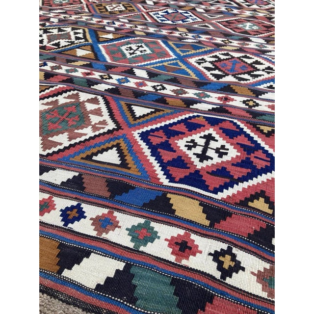 Beige Antique Caucasian Shirvan Kilim Rug, 1890s For Sale - Image 8 of 12