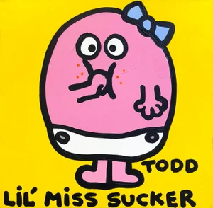 Todd Goldman Lil' Miss Sucker, Original Painting on Canvas