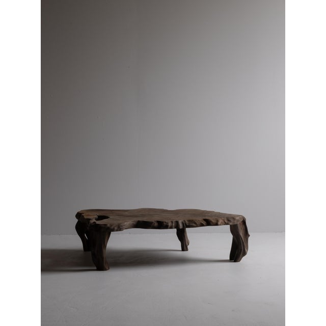 Japanese Antique Brutalist Low Table 1900s-1940s / Side Table Wabi Sabi For Sale - Image 6 of 18