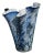 Italian Hand Blown Murano Style Blue Glass Fazzoletto Folded Vase For Sale
