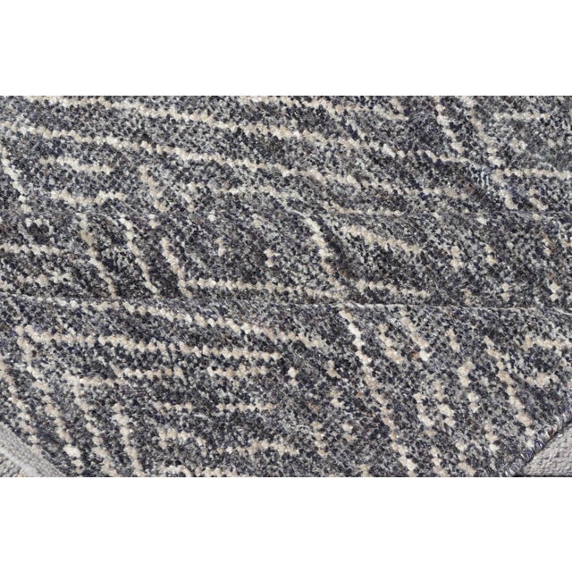 Modern Gray-Blue Rug Crosshatch Design by Keivan Woven Arts 6'0 X 9'0 For Sale - Image 9 of 11