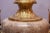 Pair of Large Neoclassical Beige Marble and Ormolu Bronze Urn Amphorae With Matching Pedestals For Sale - Image 16 of 16