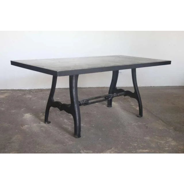 US Machine lathe base table with a steel top.