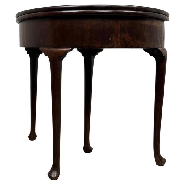 18th Century English Mahogany Demi-Lune Card Table For Sale - Image 10 of 11