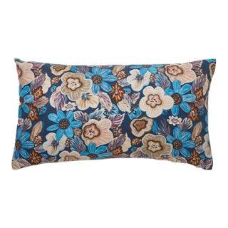 Boogie Oogie Oogie Blue Pillow on Cotton/Linen Blend For Sale