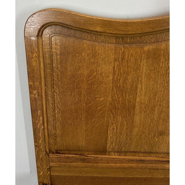 Vintage French Louis XVI Double Bed Frame in Oak For Sale - Image 9 of 11