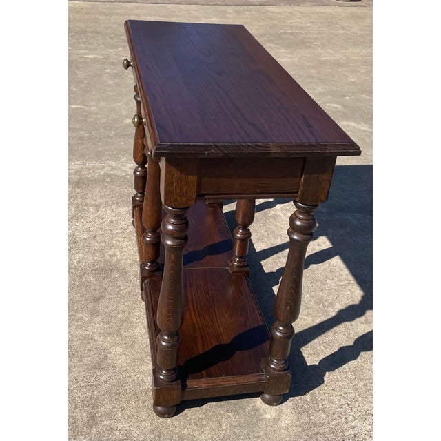 Vintage English Console Table With Two Drawers For Sale In Dallas - Image 6 of 11