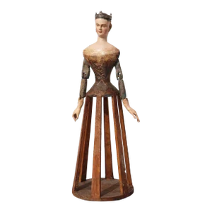 Baroque Santos Cage Doll With Silver Crown, Portuguese 18th Century, Virgin, Madonna, Religious
