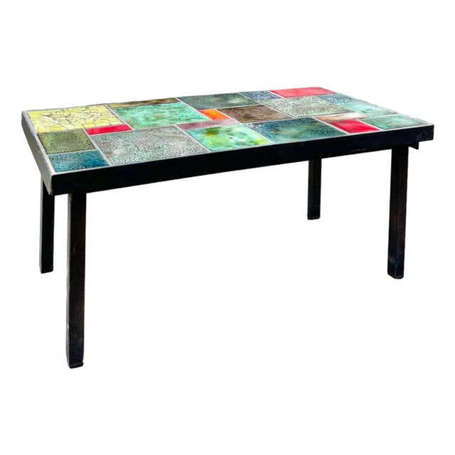 Polychrome Ceramic Coffee Table For Sale