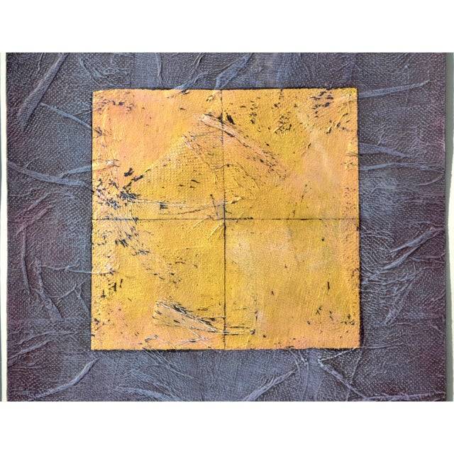 Abstract Purple and Gold Abstract by Peg Denney For Sale - Image 3 of 5
