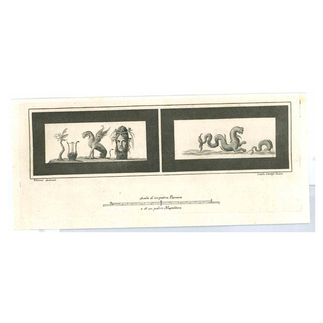 Niccolò Vanni, Ancient Roman Frescoes, Original Etching, 18th Century For Sale