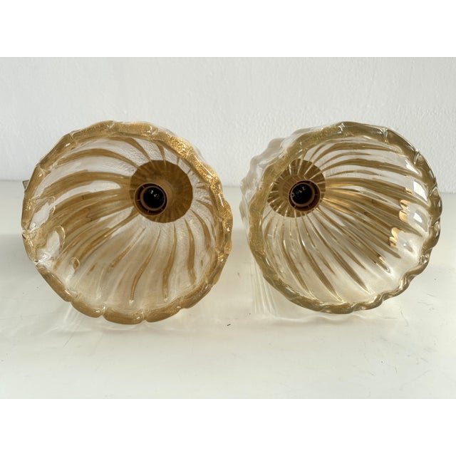 Art Deco Murano Crystal Glass and Brass Wall Sconces, 1990s, Set of 2 For Sale - Image 10 of 13