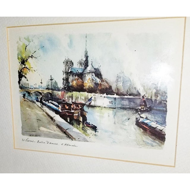 Post Impressionist Mid-Century Paris Watercolor Print For Sale - Image 3 of 4