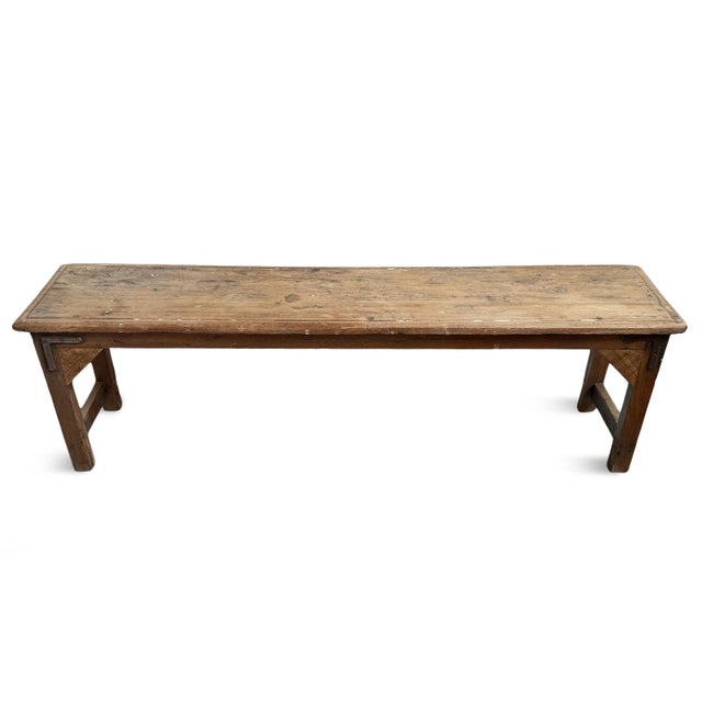 Vintage teak wood original school bench from India. Beautiful signs of age and use. Great for indoor or outdoor use. When...
