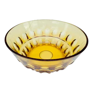 Vintage Mid Century Modern Amber Glass Serving Bowl