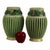 Pair Roseville Corinthian Pottery Vases C1930 Measures - 10 3/8" x 6 1/2" x 6 1/2" A pair of Roseville Corinthian pottery...