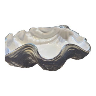 Rare Pottery Barn “ Under the Sea “ Ceramic Shell Serving Collection With Sculptural Metal Stand - 4 Pieces For Sale