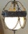 Spanish 1930's Mounted Decorative Cast Iron Lantern With Milk Glass Globe and Chain Surround For Sale - Image 4 of 11