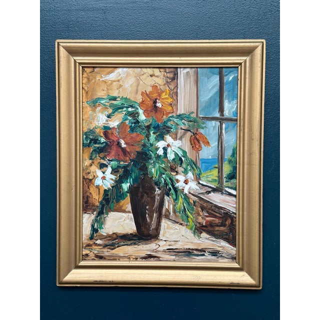 Magnus Tull, Flower Painting, 1950s, Oil on Board, Framed For Sale - Image 13 of 13