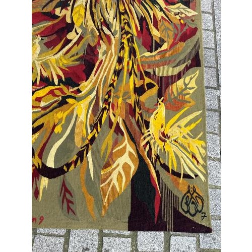 Vintage Aubusson Tapestry with Herve Lelong Design, 1960s For Sale - Image 3 of 18