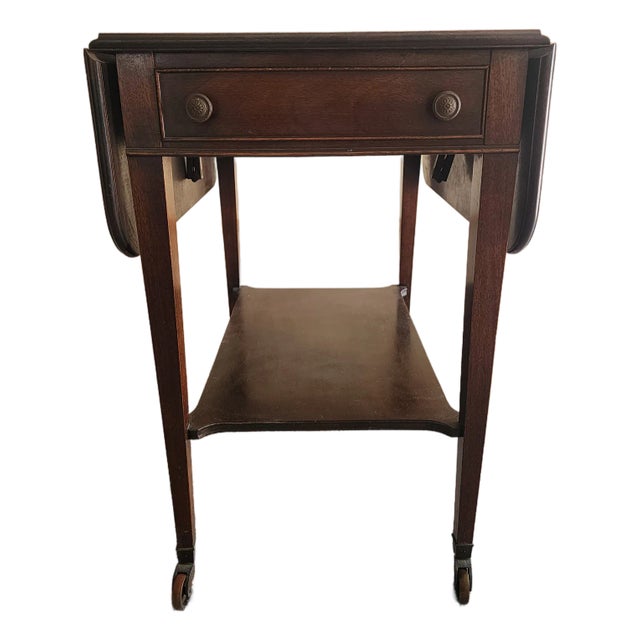 Brandt Mid 20th Century Drop Leaf Cart Table For Sale
