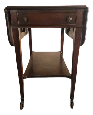 Brandt Mid 20th Century Drop Leaf Cart Table