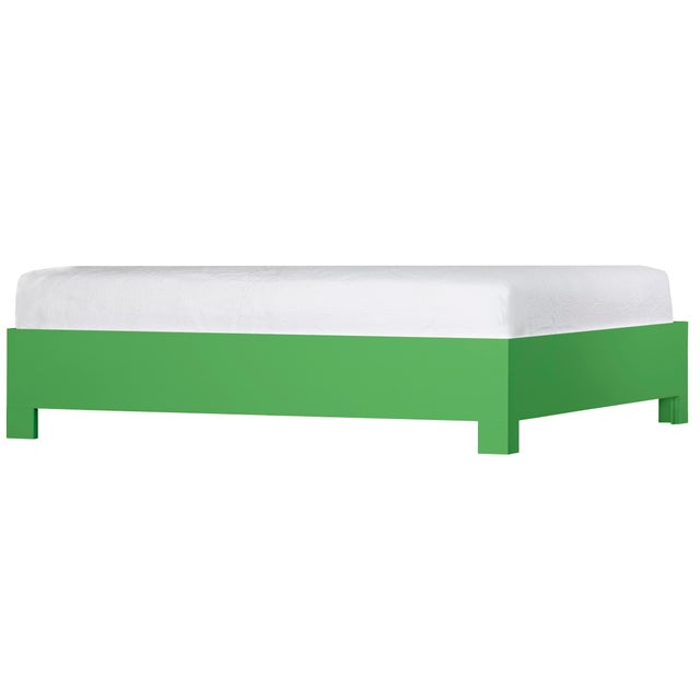 Bright Green Finn Platform Bed Queen - Bright Green For Sale - Image 8 of 12