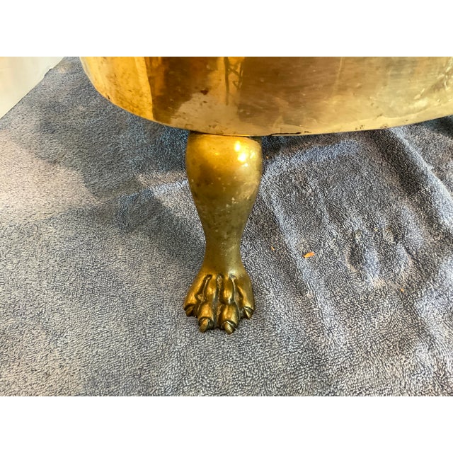 Vintage Brass Cauldron Brazier or Planter For Sale - Image 10 of 11