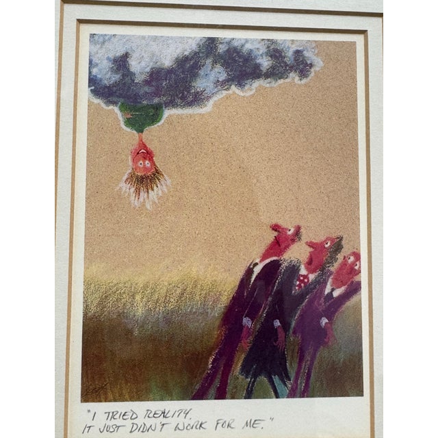 1990s Jeff Leedy “I Tried Reality, It Just Didn’t Work for Me” Framed Print, Signed, Circa 1990s For Sale - Image 5 of 12