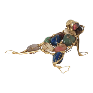 Polished Semi Precious Stone Frog Sculpture