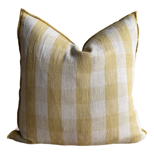 French Linen Accent Case– Vichy Paille For Sale