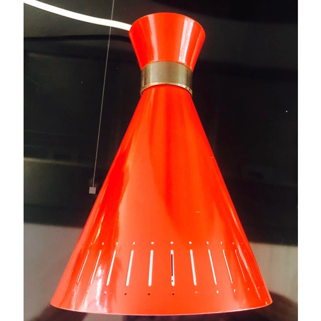 Red Pendants by Svend Aage Holm Sørensen for Holm Sørensen & Co, 1960s, Set of 2, in Very Good conditions. Designed 1960...